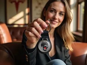 Leather Keychain Durable Robust Racing Edition